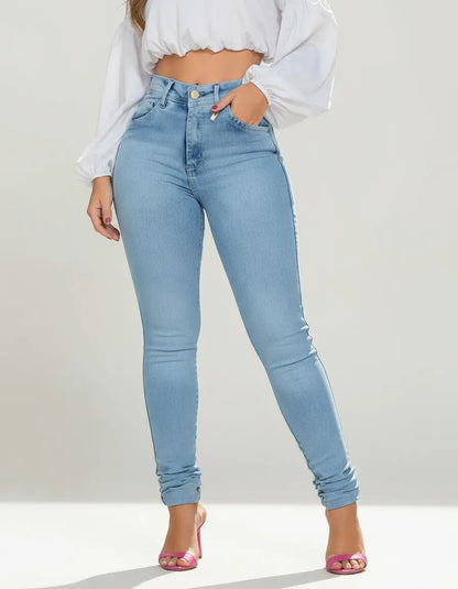 Calça Jeans Feminina Cós Alto Empina Bumbum Patria Brasil