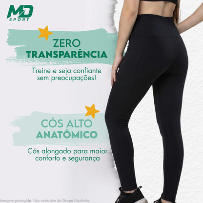 Legging Academia Fitness Com Bolso Zero Transparência Elite