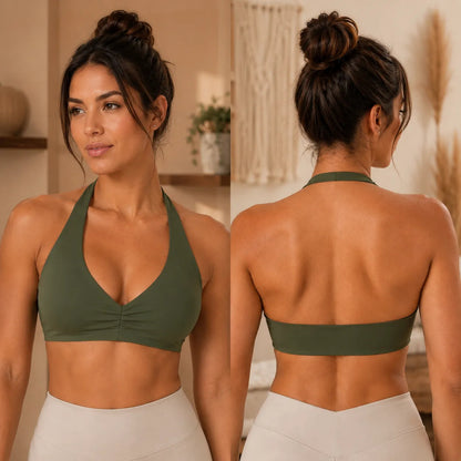 Top Halter Fitness Frente Unica Suplex Bojo Removìvel Yoga