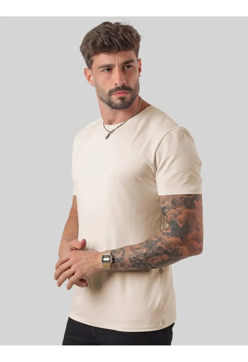 Camiseta Basica Masculina Algodão Lisa Malha Peruana Premium