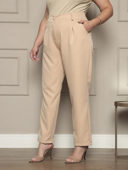 Calça Social Alfaiataria Cintura Alta Plus Size Feminina