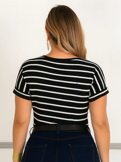 Blusa Manga Japonesa Listrada Contemporanea Casual Elegante