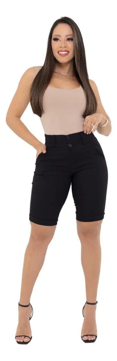 Bermuda Feminina Social - Ate O Joelho - Bengaline Lycra