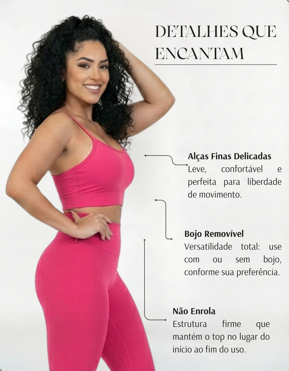 Kit-2 Top Alcinha Fina Academia Fitness C/ Bojo Suplex Power