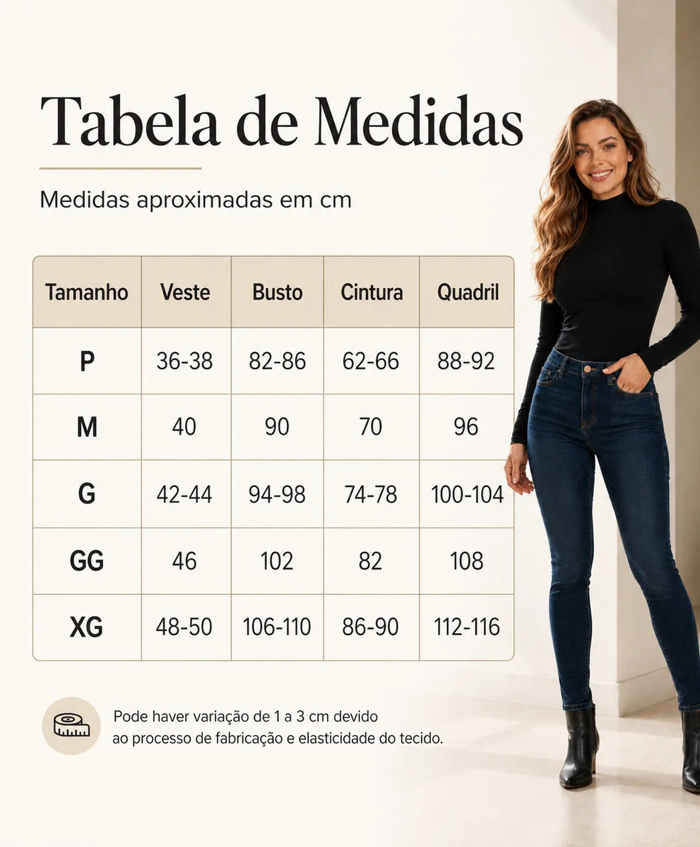 Blusa Feminina De Inverno Cacharrel Manga Longa Segunda Pele