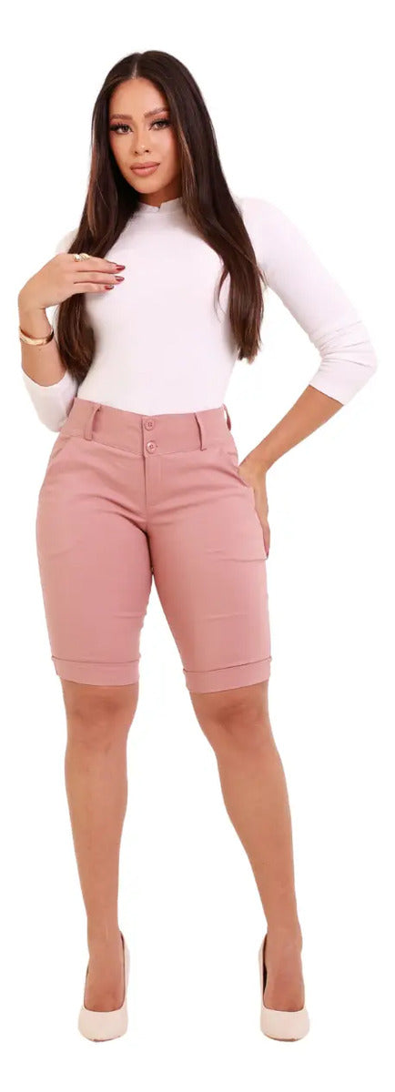 Bermuda Feminina Social - Ate O Joelho - Bengaline Lycra