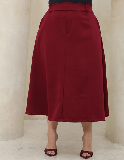 Saia Alfaiataria Feminina Plus Size Midi Evangélica Casual