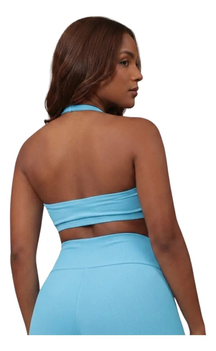 Top Halter Fitness Frente Unica Suplex Bojo Removìvel Yoga