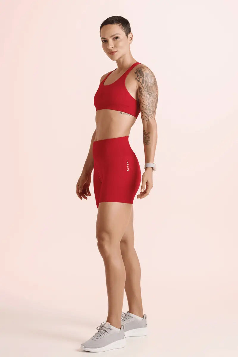 Short Feminino Lupo Modela Bumbum Sport Cós Alto Anatomico