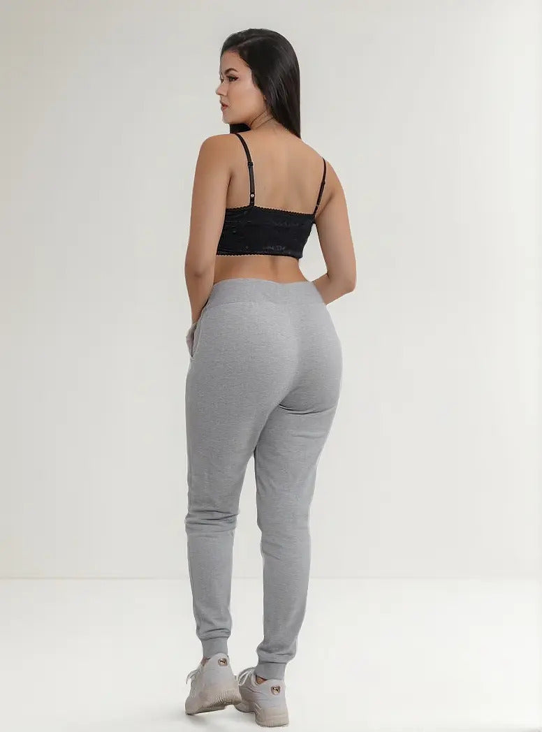 Calça Moletom Feminina Flanelado Com Bolso Lateral