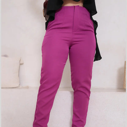 Calça Feminina Alfaiataria Social Cintura Alta Trabalho Leve
