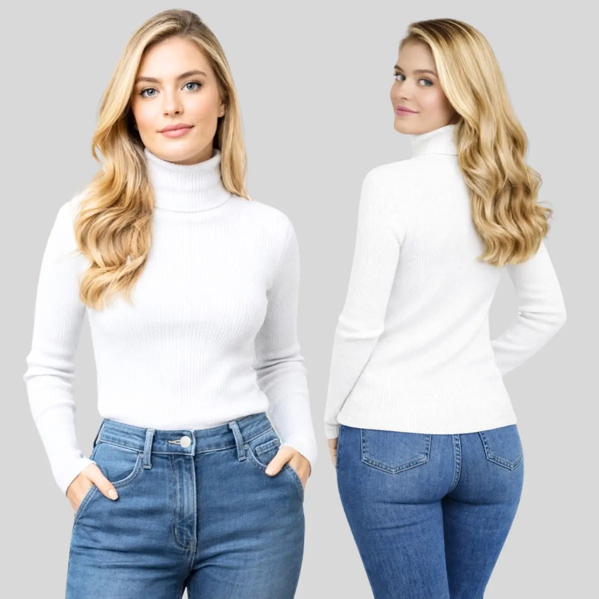 Blusa Cacharrel Feminina Tricô Lã Blusinha Gola Alta Rolê