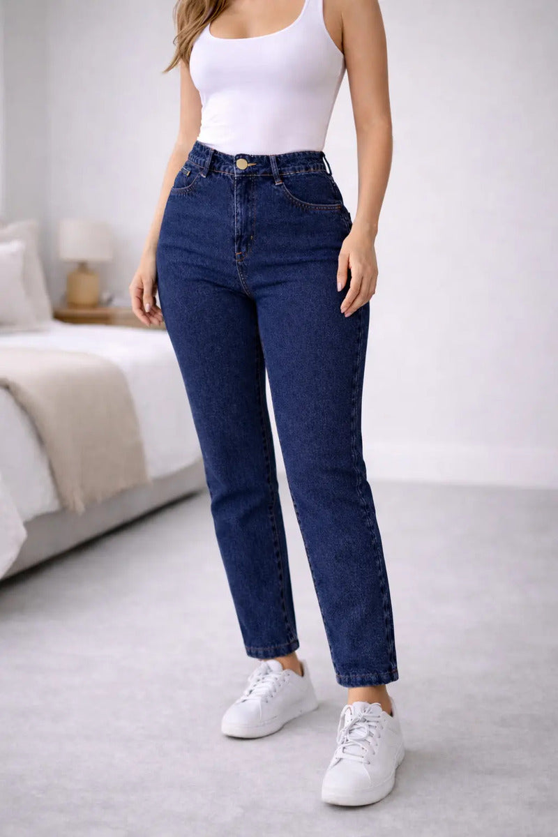 Calça Jeans Mom Stillger Feminina Cintura Alta Cor Clara