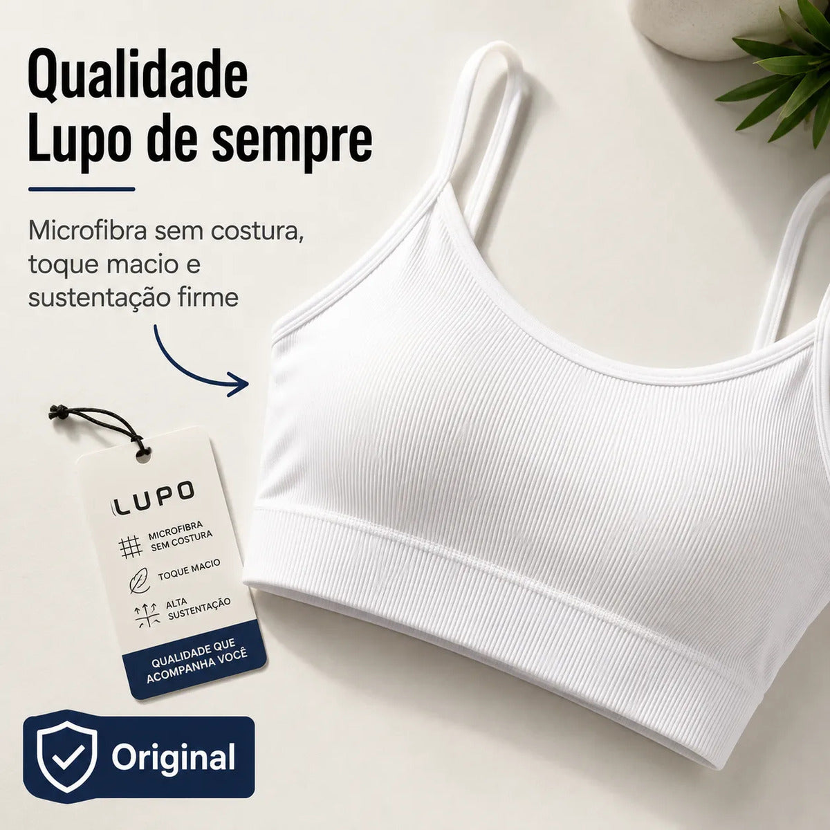 Top Lupo Loba Fitness Confortável Ótima Sustentação Academia