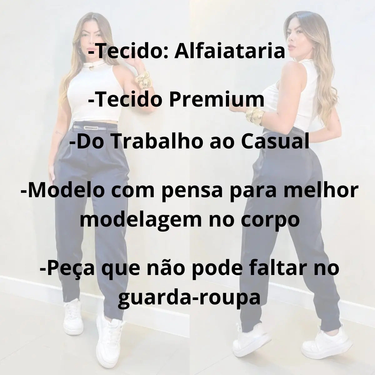 Calça Cenoura Sport Chic Premium Conforto Sofisticada Social