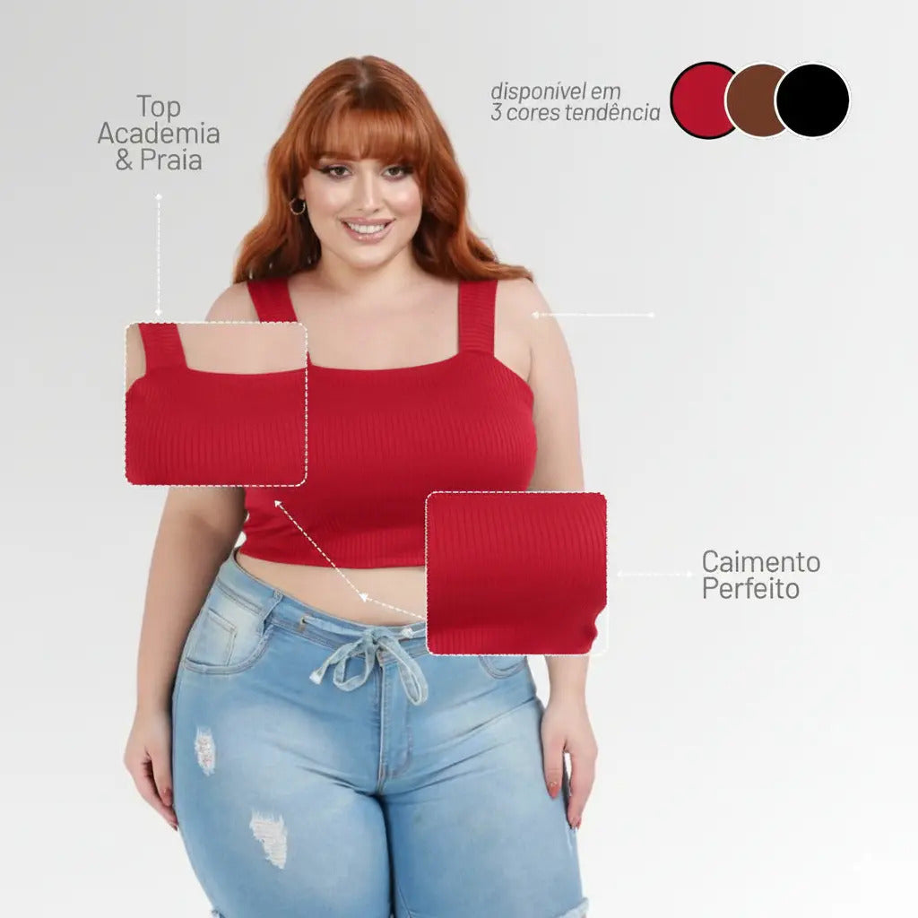 Top Plus Size Alça Larga Reforçado Feminino Modelador G4