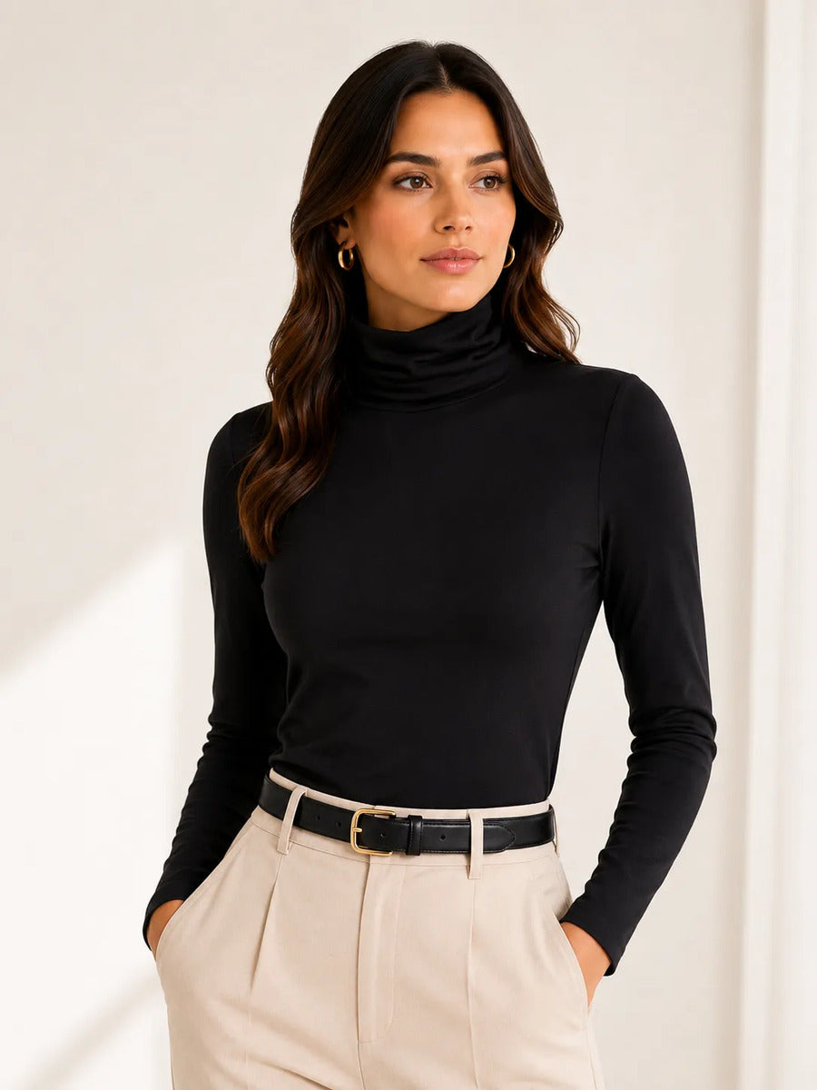 Blusa Cacharrel Feminina Inverno Gola Alta Viscolaycra Cores