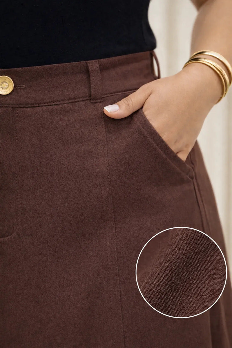 Saia Alfaiataria Plus Size Rodada Evasê Cós Alto Evangélica