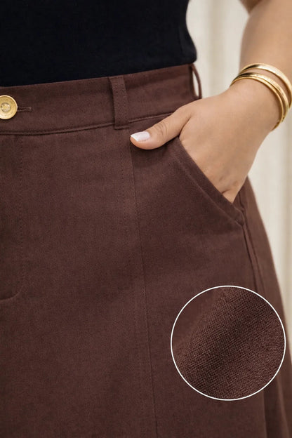 Saia Alfaiataria Plus Size Rodada Evasê Cós Alto Evangélica