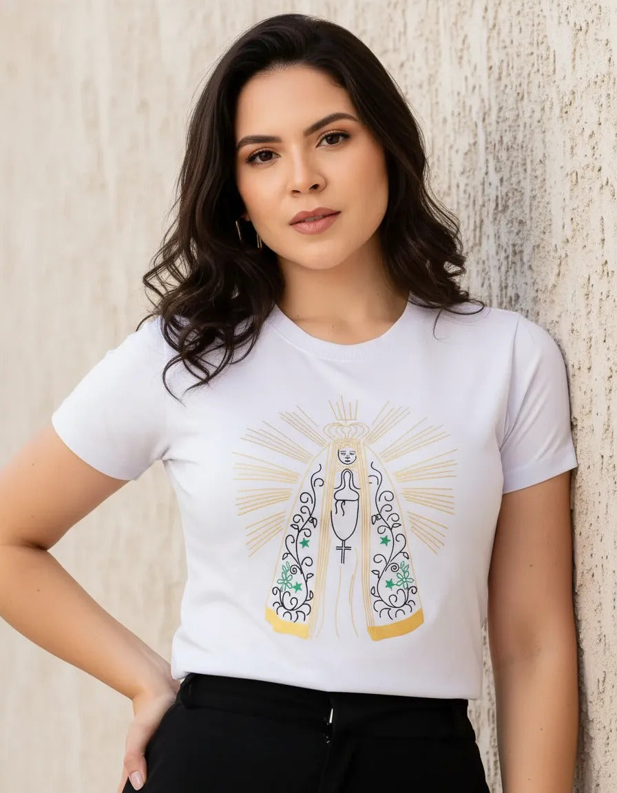 Blusa Feminina T-shirt Camiseta Nossa Senhora Aparecida