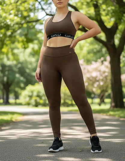 Calça Legging Bolso Gkd Cintura Alta Leg Zero Transparência
