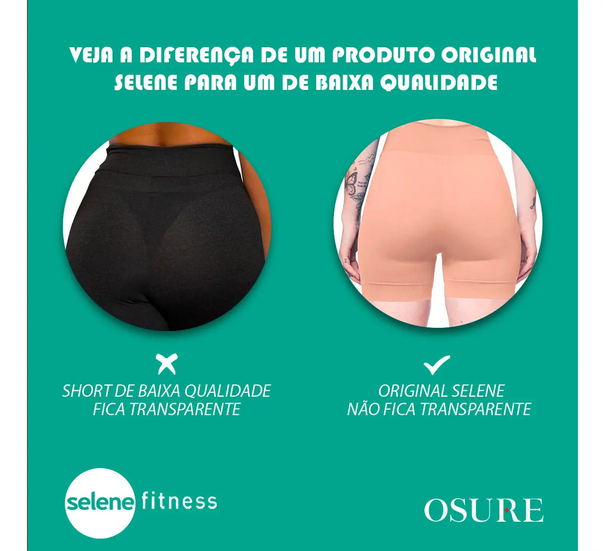 Short Selene Poliamida Zero Transparência Bermuda S/ Costura