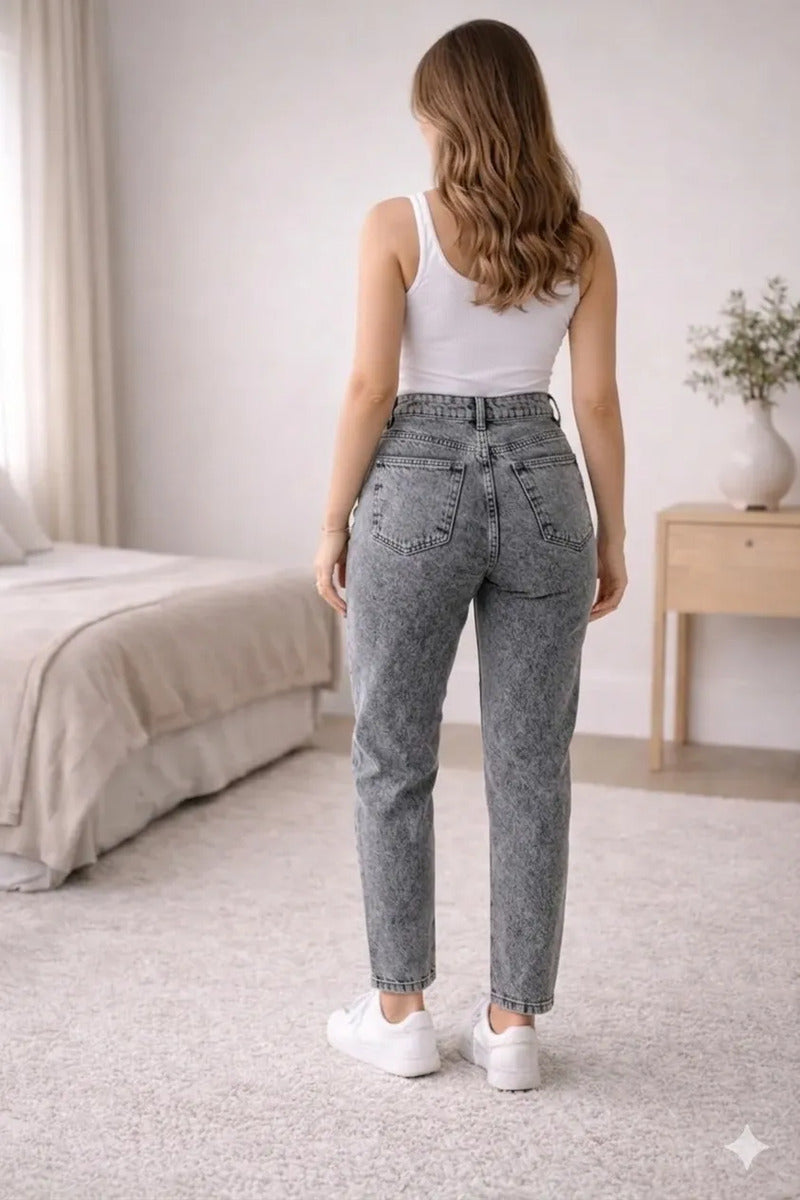 Calça Jeans Mom Stillger Feminina Cintura Alta Cor Clara