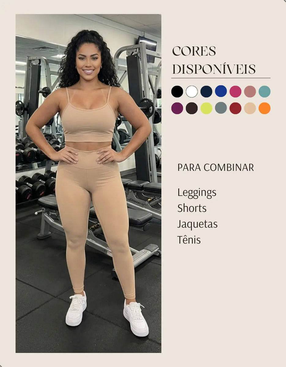 Top Fitness Academina De Alcinha Fina Com Bojo