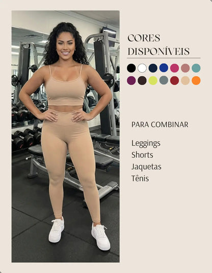 Top Fitness Academina De Alcinha Fina Com Bojo