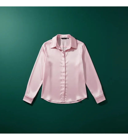 Camisa Seda Feminina Botão Gringa Blusa Moda Clássica 2026
