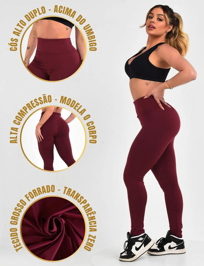 Calça Legging Leg Zero Transparência Cintura Alta Academia