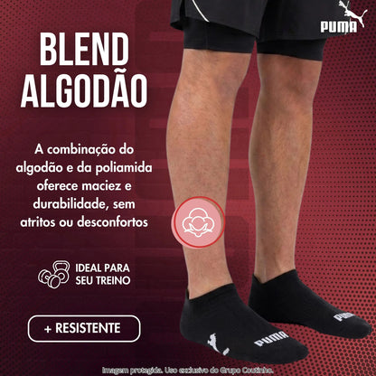 Kit 9 Pares Meias Invisível Puma Sapatilha Soquete Original