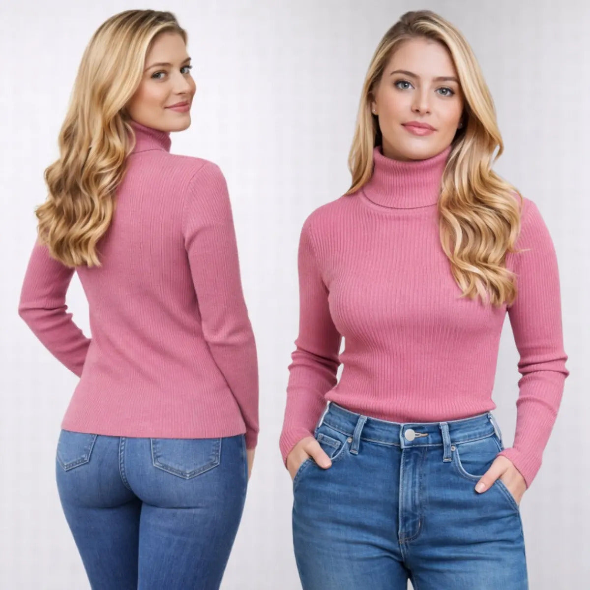Blusa Cacharrel Feminina Tricô Lã Blusinha Gola Alta Rolê