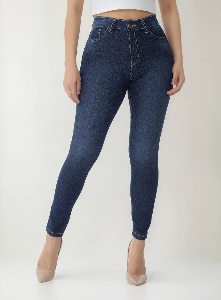 Calça Jeans Feminina Skinny Cintura Alta Levanta Bumbum