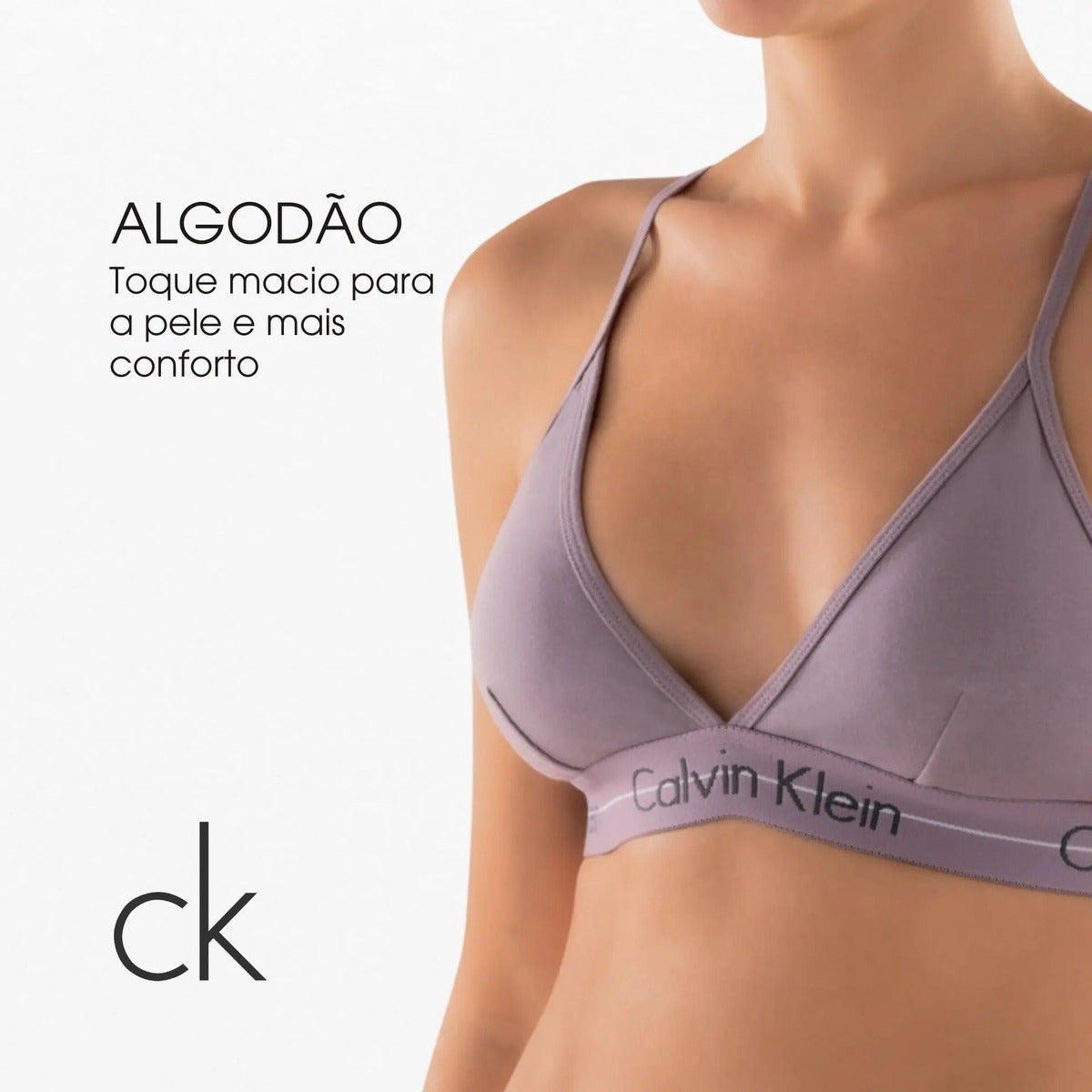Top Nadador Calvin Klein Sem Bojo Cotton Algodão Feminino