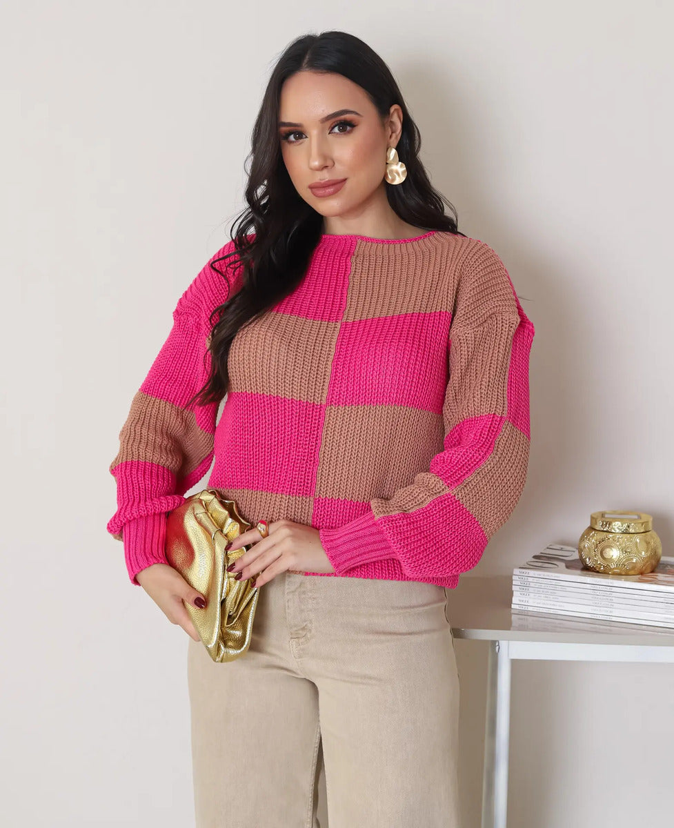 Blusa Feminina Suéter Trico Tricot Inverno
