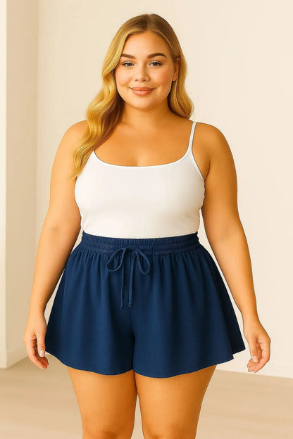 Shorts Plus Size Leve Feminino Cintura Alta