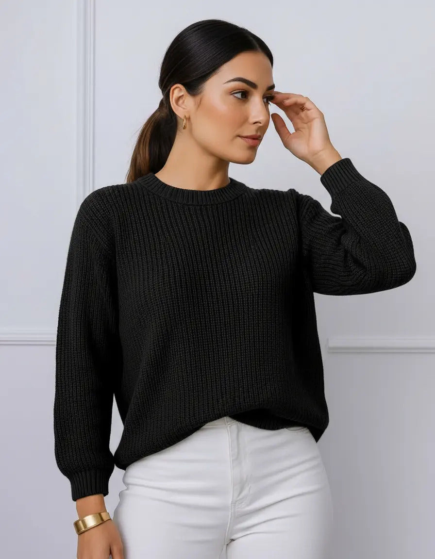 Suéter Blusa Manga Longa Max Cropped Frio Pullover Lã Trico