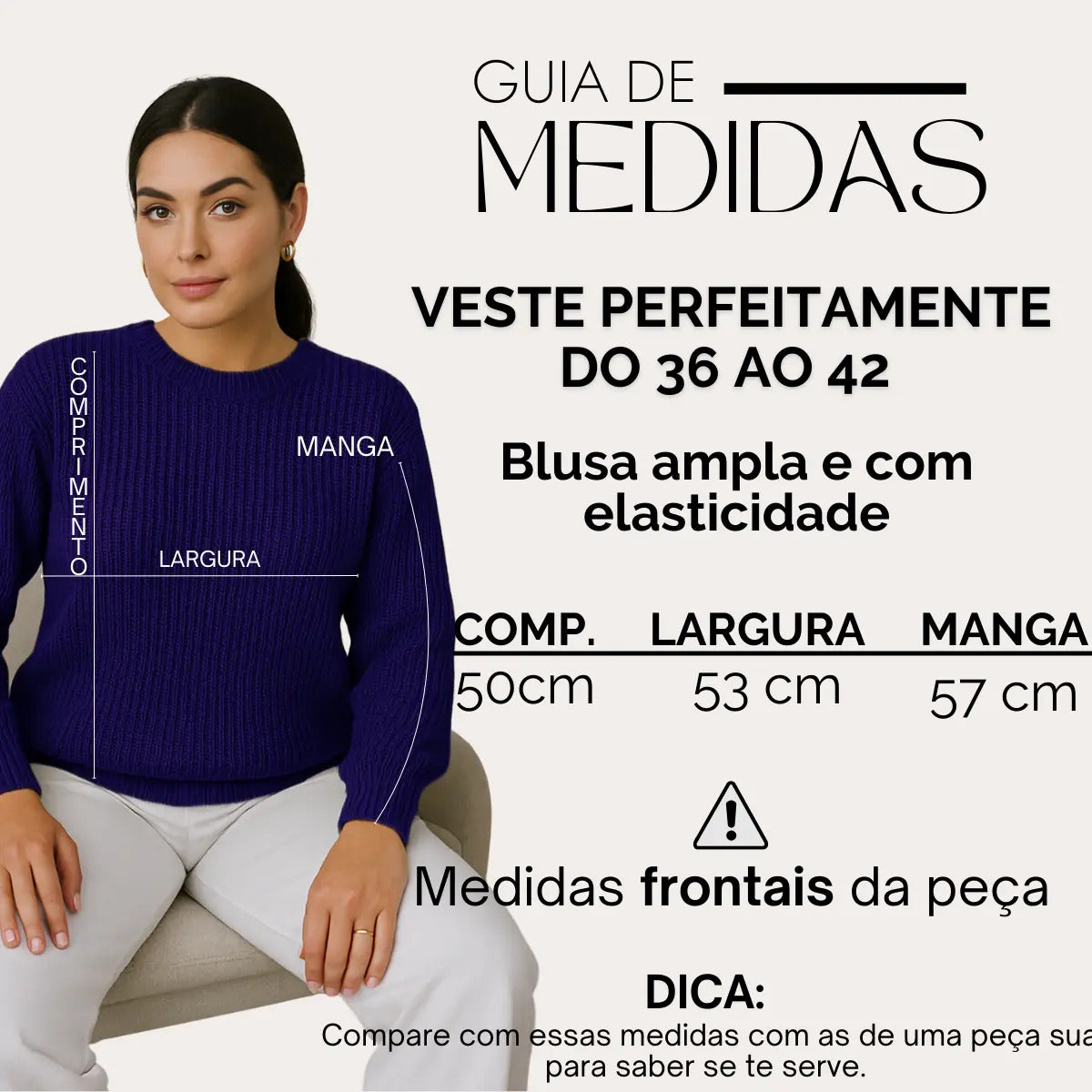 Suéter Blusa Manga Longa Max Cropped Frio Pullover Lã Trico
