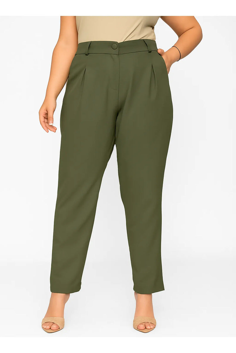 Calça Social Alfaiataria Cintura Alta Plus Size Feminina