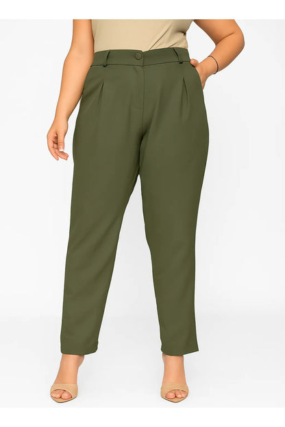 Calça Social Alfaiataria Cintura Alta Plus Size Feminina