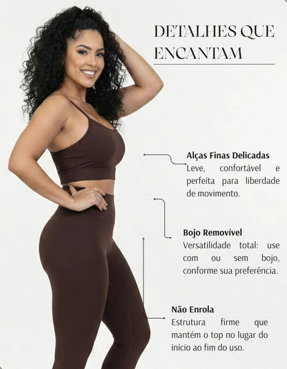 Top Fitness Academina De Alcinha Fina Com Bojo