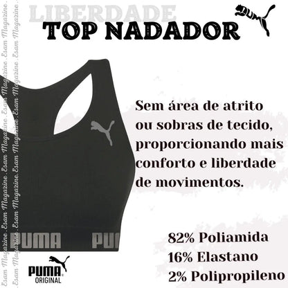 Top Puma Academia Fitness Original Nadador Alta Sustentação