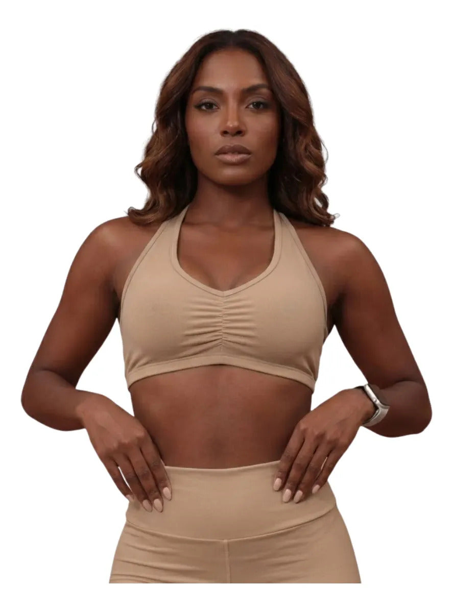 Top Halter Fitness Frente Unica Suplex Bojo Removìvel Yoga