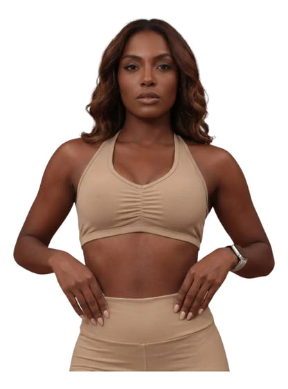 Top Halter Fitness Frente Unica Suplex Bojo Removìvel Yoga