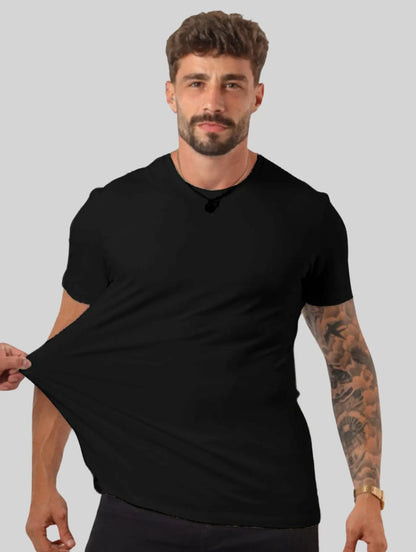 Camiseta Basica Masculina Algodão Lisa Malha Peruana Premium