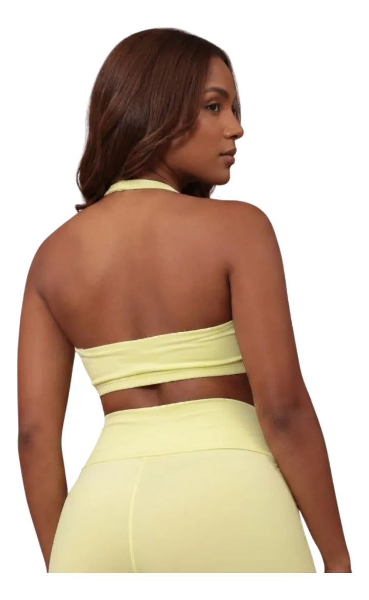 Top Halter Fitness Frente Unica Suplex Bojo Removìvel Yoga