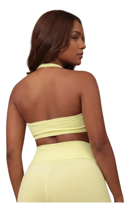 Top Halter Fitness Frente Unica Suplex Bojo Removìvel Yoga