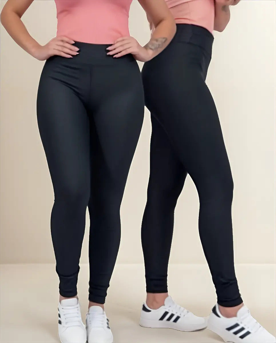 Kit 3 Calças Feminina Legging Grossa Para Academia Cós Alto