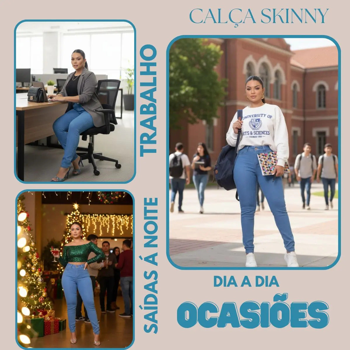 Calça Preta Jeans Feminina Com Elastano Cintura Alta Skinny